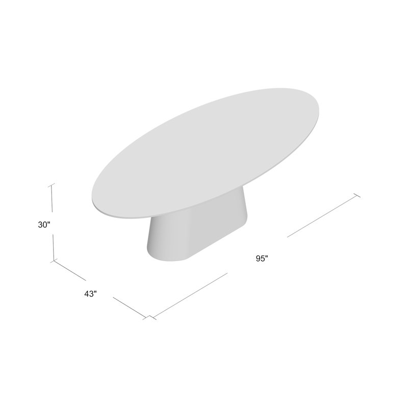 Sullivan Oval Dining Table, White Lacquer