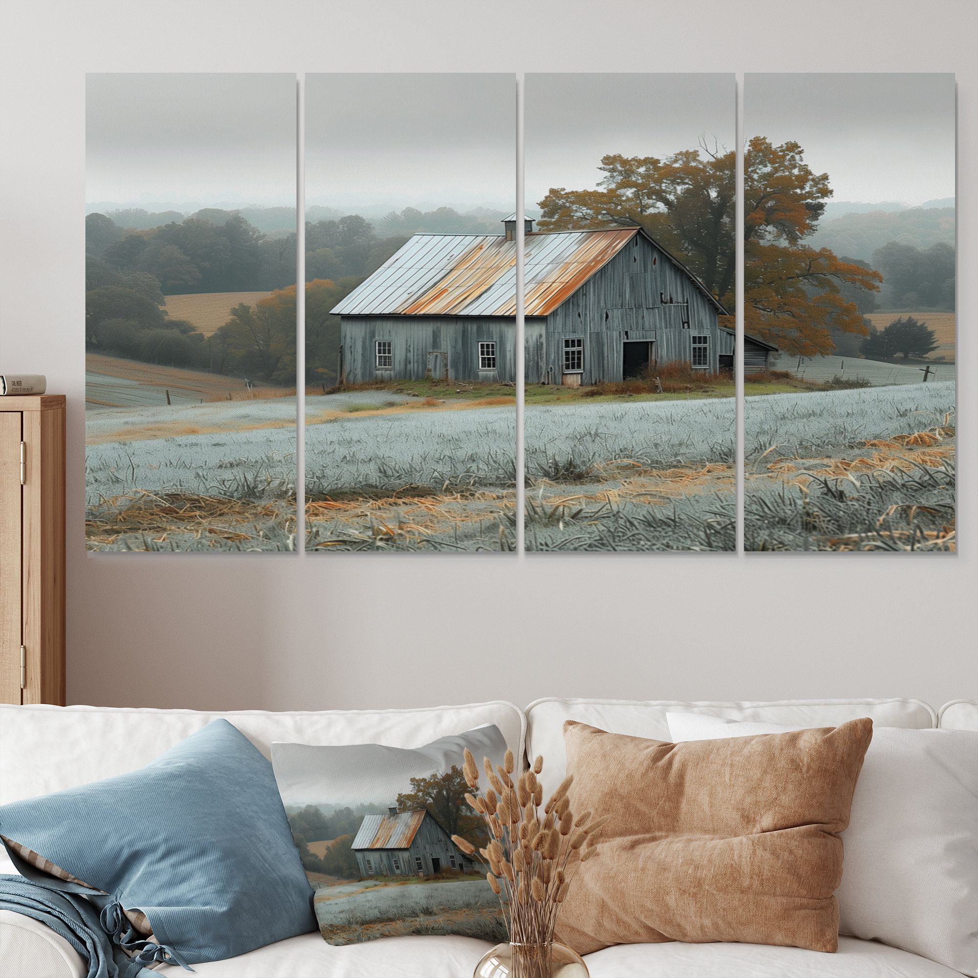 August Grove® Phoebe - Barn Canvas Wall Art Set | Wayfair