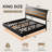  King Size Floating Bed Frame With Led And Charging Station,metal Platform Bed Frame With Storage Headboard,no Box Spring Needed,noise-free,easy To Assemble,black