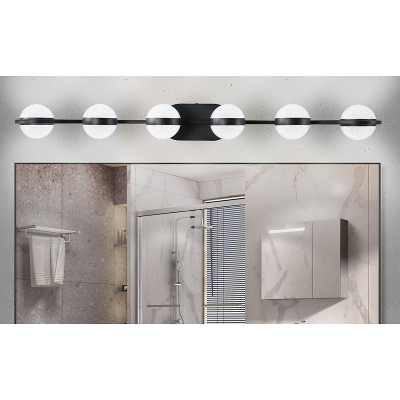 Éclairage mural décoratif de salle de bain 30 lumières minimalistes à DEL avec abat-jour en acrylique cristal sable sable 4 lumières