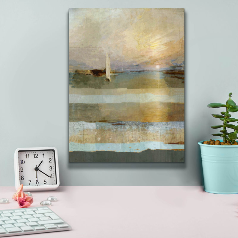 Art mural sur toile Winston Porter «Golden» par Marta Wiley, H 16 po x l 12 po x P 0,75 po