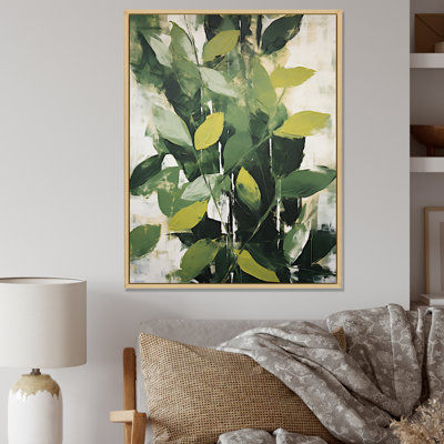 Abstrait, plantes vertes, minimalisme, collage rétro I