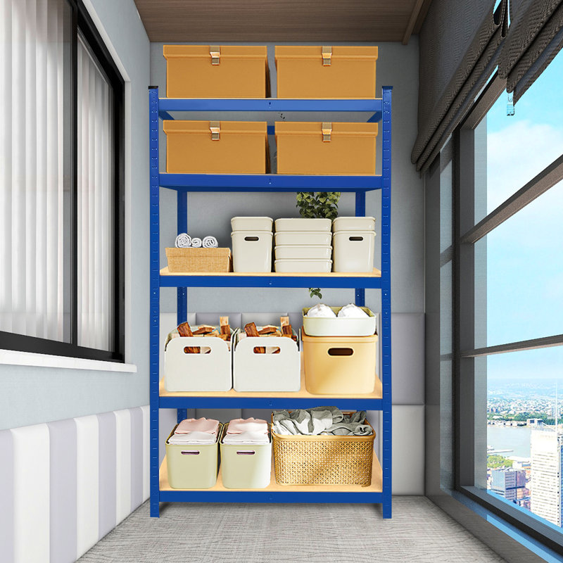 Mirela 90cm W Metal Height -Adjustable Shelving Unit
