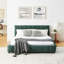 Grand lit tapissier, cadre de lit rembourré confortable, tissu chenille, avec tête de lit et cadre de lit solide. Avec tiroir pour le rangement - Vert (88,5 po x 68,5 po x 31 po)-2037802664-2037802669