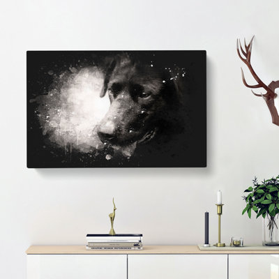 Black Labrador - Wrapped Canvas Painting