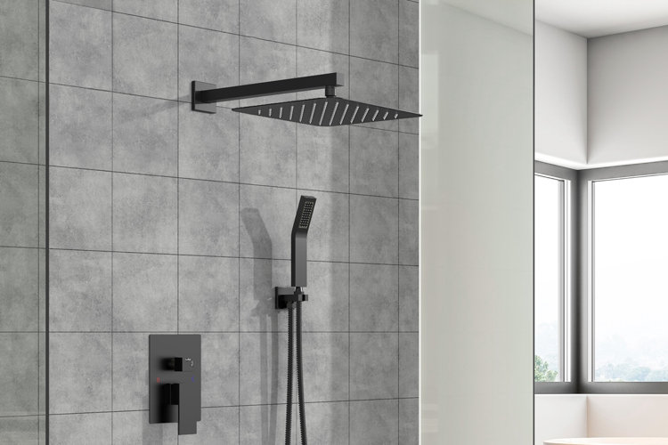 black matte rain shower head