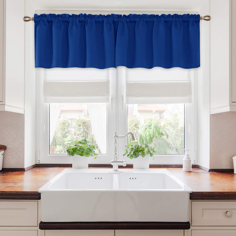 Room Darkening Rod Pocket Thermal Insulated Blackout Curtains (Set of 4), 52" W x 72" L, Royal Blue