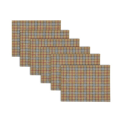 Restaurantware-16 x 12 Inch Dining Table Placemats, Set Of 6 Rectangle Kitchen Table Mats - Vintage Style, Easy To Clean, Plastic Scotch Plaid Placemats, Wipeable, Durable