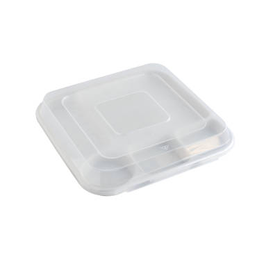 Divided Serving Tray with Lid, Refrigerator Four-compartment Storage Box 