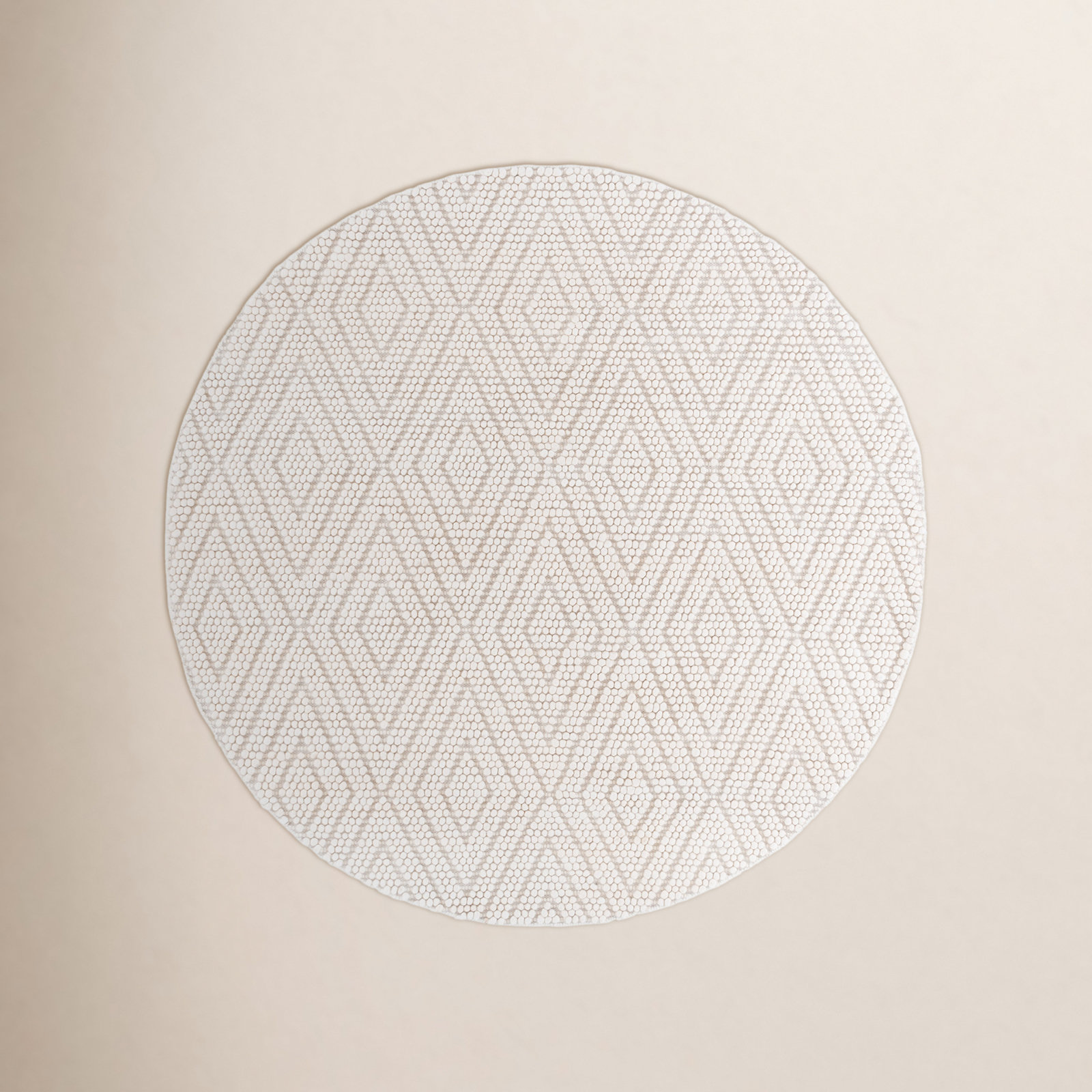Elle Handmade Ivory Rug, Round 2'