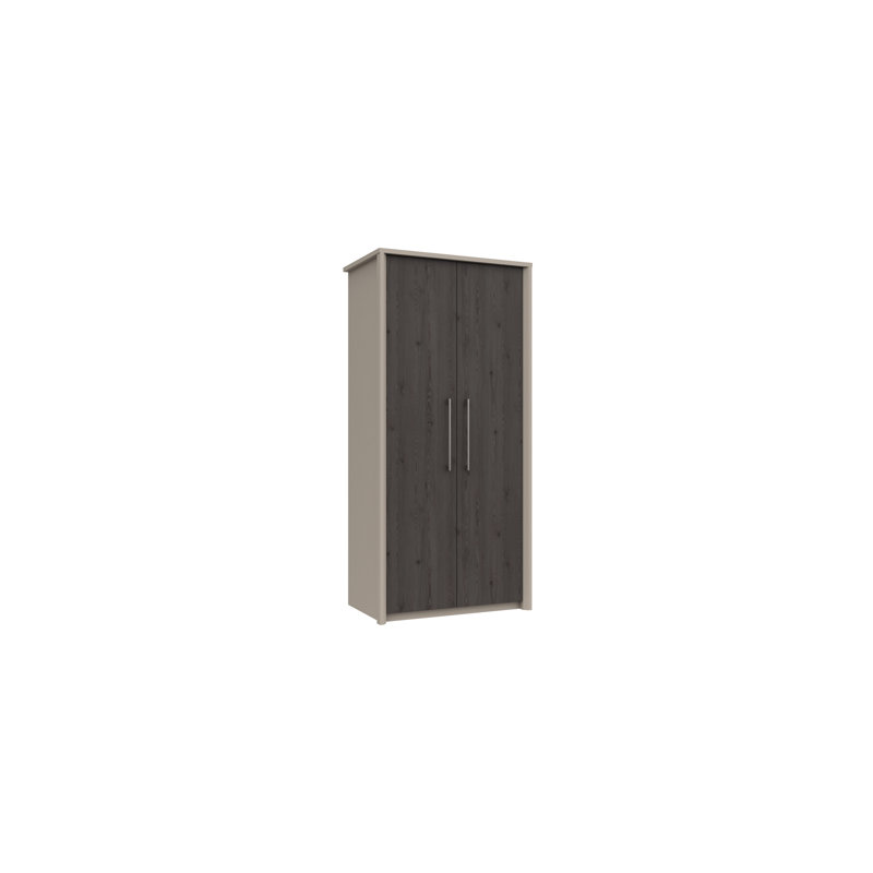 Wyman 2 Door Manufactured Wood Wardrobe, Fired Earth/Anthracite Larch