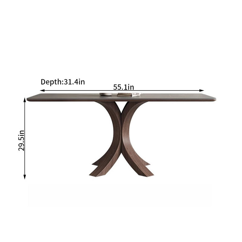 Table de salle à manger Whittany, H 29,5 po x L 31,4 po x l 55,1 po
