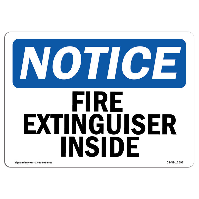 Enseigne d'extincteur à l'intérieur