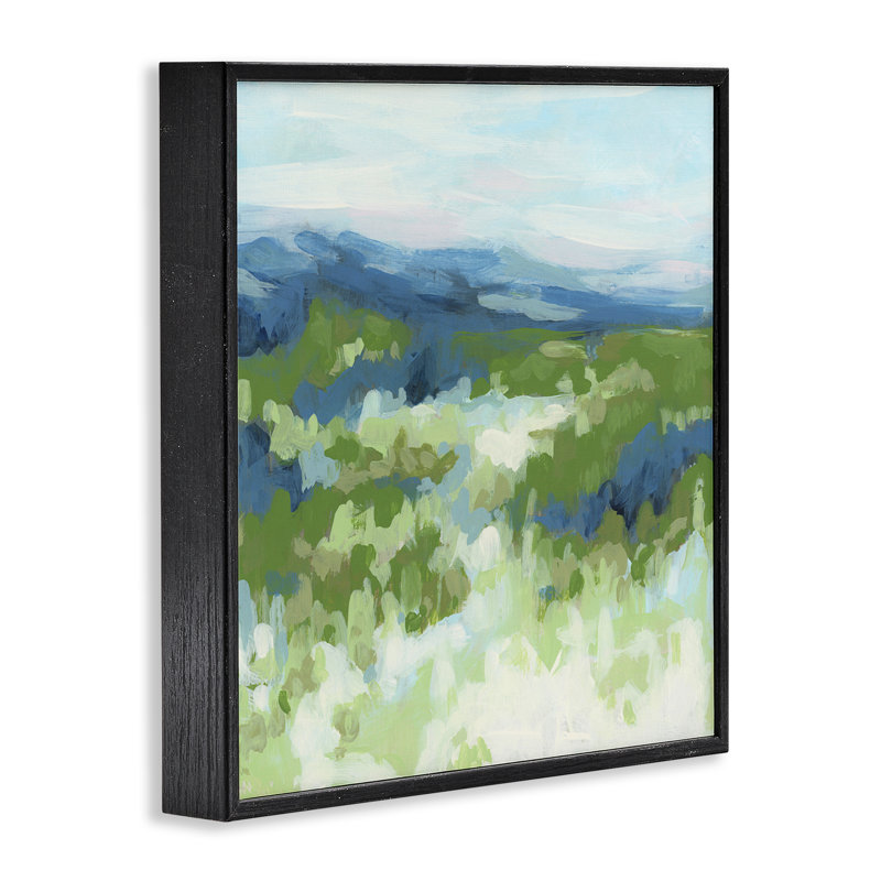 «Green Nature Abstraction», estampe numérique par June Erica Vess, H 24 po x l 24 po, Giclée encadrée noir minuit