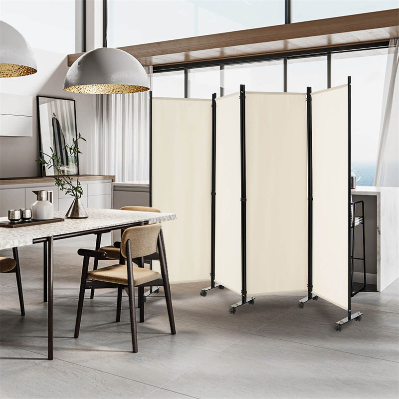 225cm W x 173cm H 4 - Panel Metal Folding Room Divider