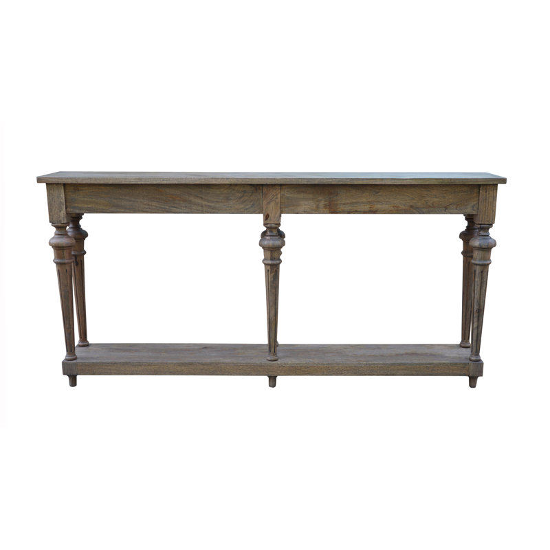 Micky Solid Wood Console Table, Black Wash, 35" H x 72" W x 12" D