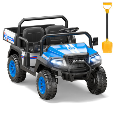 Ligiant 2 Seater Ride On Cars For Kids, 12v Electric Ride On Truck For Big Kids, Open Tailgate, Free Shovel Included, Utv, Remote Control, Spring Susp