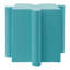 Ensemble de 3 tables de casse-tête artistiques, tables d'appoint modulaires à motif emboîtable (2 convexes et 1 concave), bleu clair et vert clair-428238976
