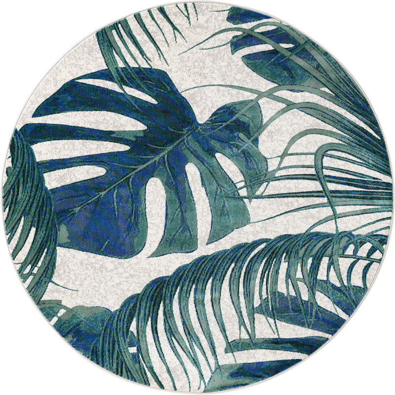 Floral Indoor Rug, Round 5'3"