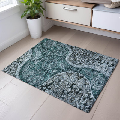 Premium Machine Washable Jamestown AMF1078 Swirl Rug