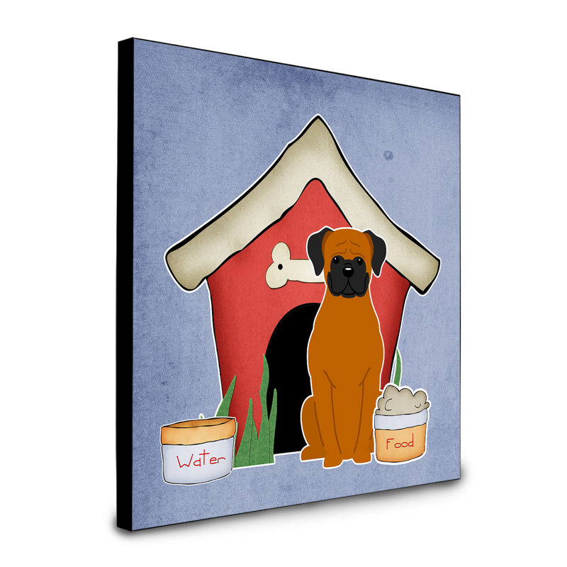 Panneau mural d’art collection dog house Scarvinia, Boxer fauve