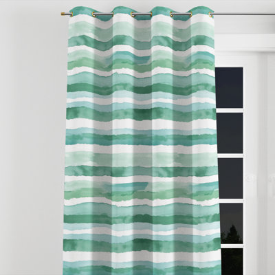 Rideaux en velours Coastal - 1 panneau vert avec œillets Azier