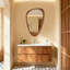 Miroir mural irrégulier à cadre en bois naturel, conception asymétrique unique-2000705400-2000705397