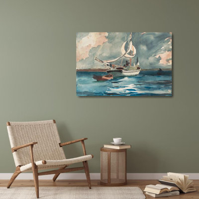 Breakwater Bay Homer, Winslow Gallery Wrapped Canvas Art Titled: Sloop, Nassau 56203