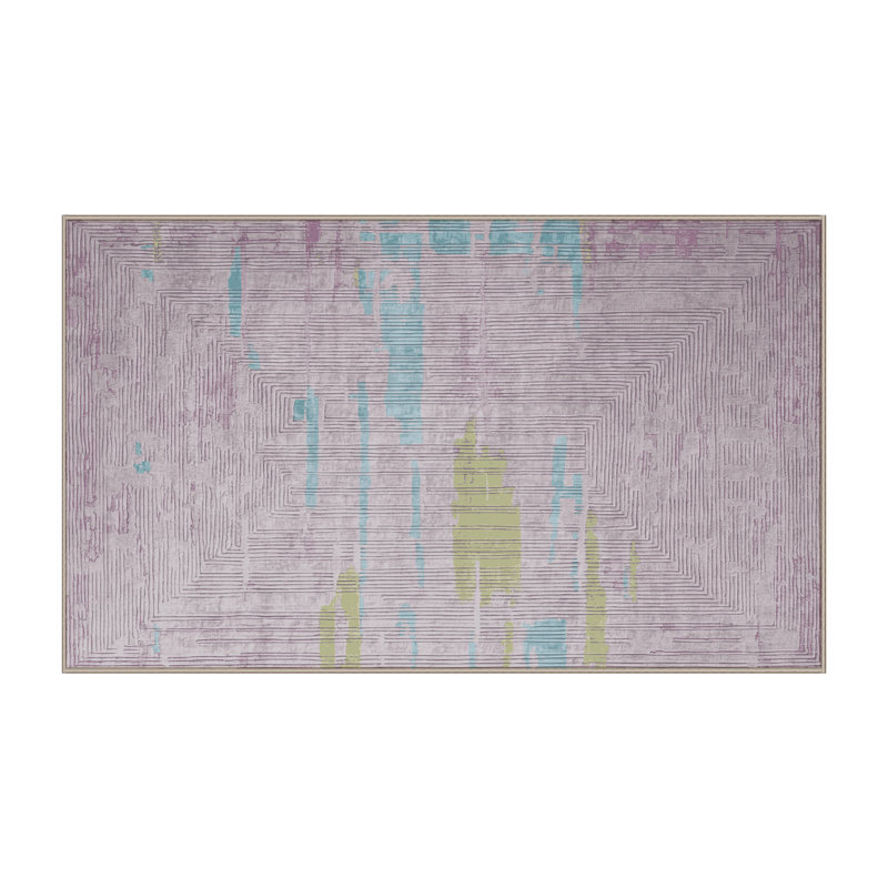 Machine Washable Beige Area Rug, Rectangle 4' x 6'
