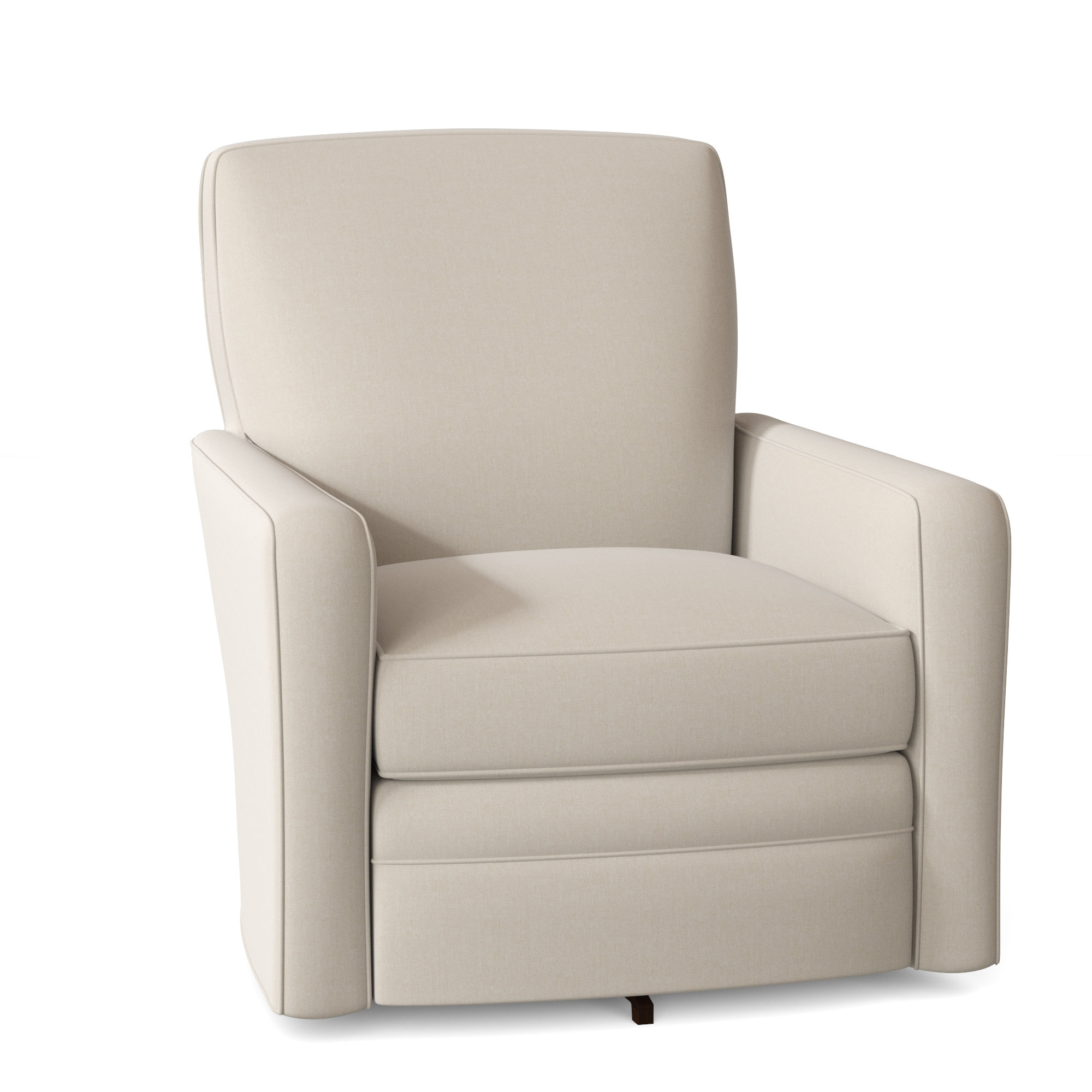 Idana Upholstered Swivel Armchair, Handsome 31 White Performance Twill, No