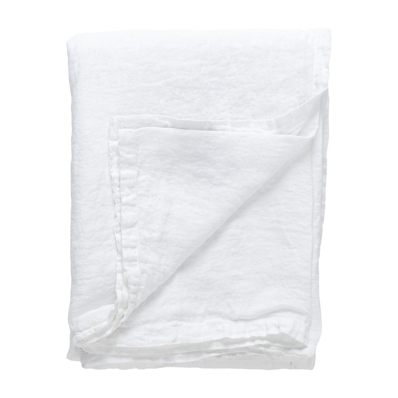Maria Table Cloth 100% Li, 98.5" L x 69" D Rectangle, Chalk White