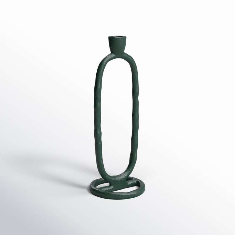 Oval Ring Taper Candle Holder, 11" H x 4" W x 4" D, Green