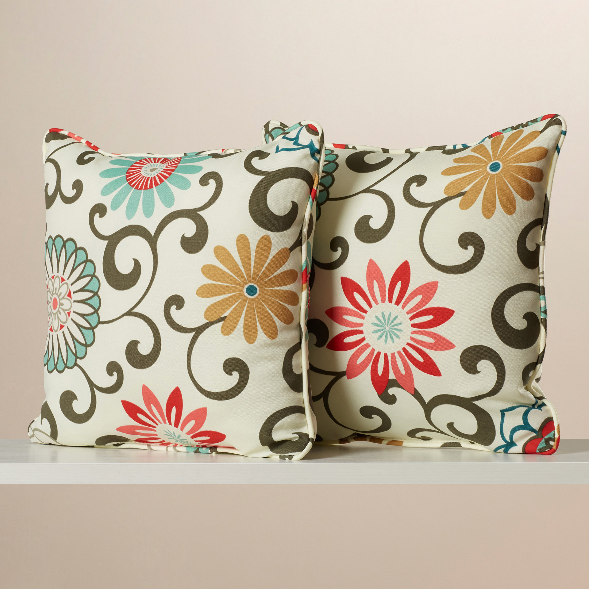 Winston Porter Strother Floral IndoorOutdoor Reversible Throw Pillow &  Reviews | Wayfair