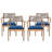 Braided Acacia Wood Outdoor Dining Chairs Set Of 2 – Teak Look With Beige Rope & Navy Cushions, All-Weather Patio Furniture For Garden, Poolside, And Backyard (Durable & Stylish)-1385294522
