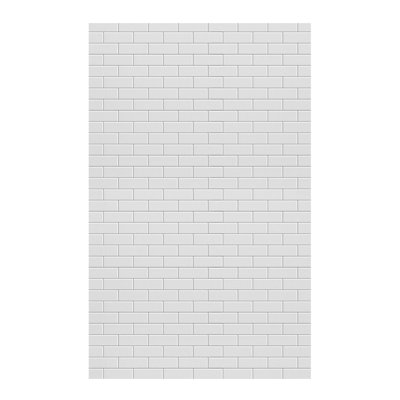 Prodigy 60-in x 96-in Glue to Wall Wall Panel, White (Glossy 3-in x 8-in Subway Tile Pattern), PW6096-131