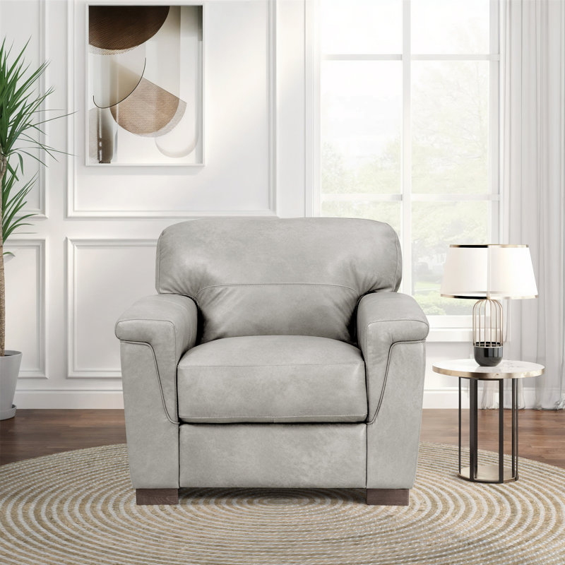 Fauteuil en cuir véritable 42,6 W Cornelia