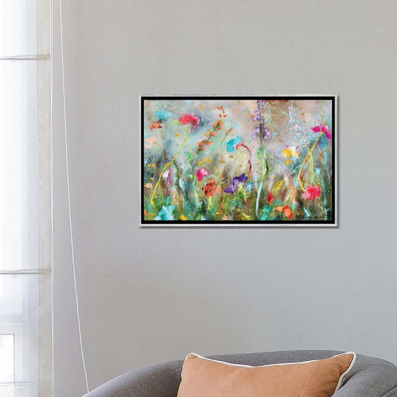 Fleurs partout - reproduction d'art murale - toile encadrée, H 18 po x l 26 po, Reproduction encadrée sans passe-partout