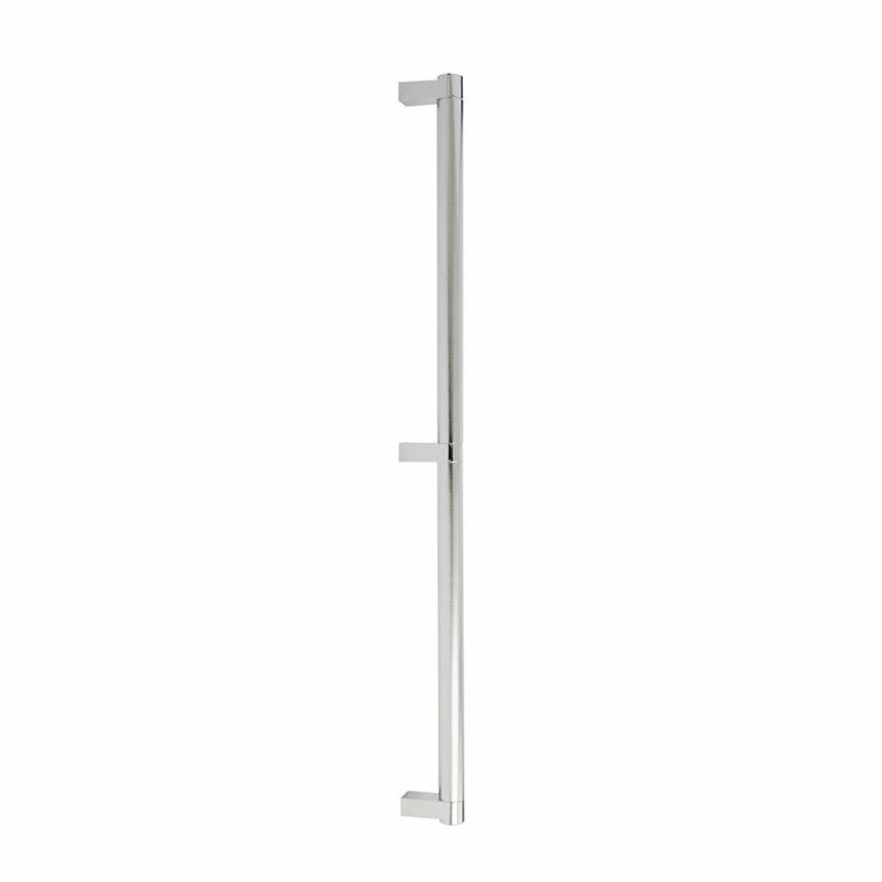 Poignée Emtek Select 24 "C-to-C, tige rectangulaire et poignée moletée, Polished Nickel Knurled, 24"