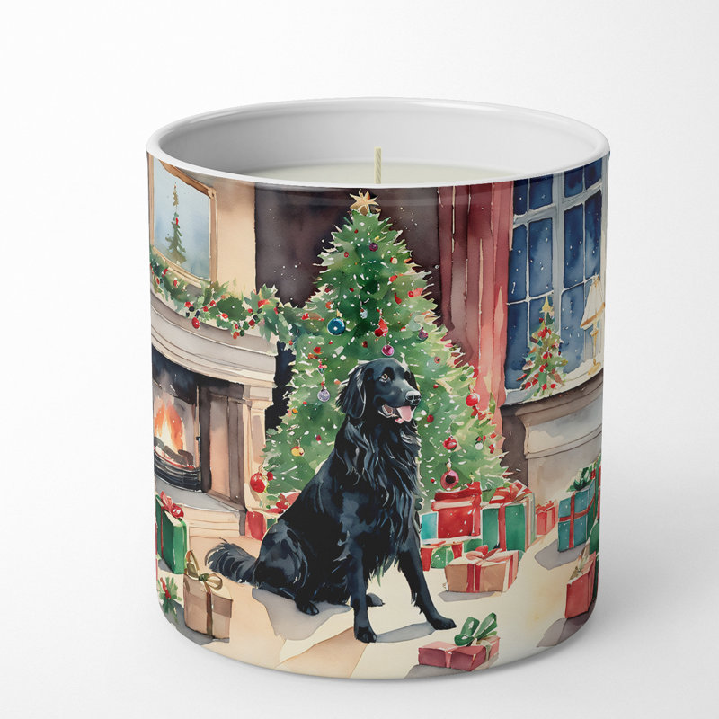Bougie de Noël parfumée avec support en céramique