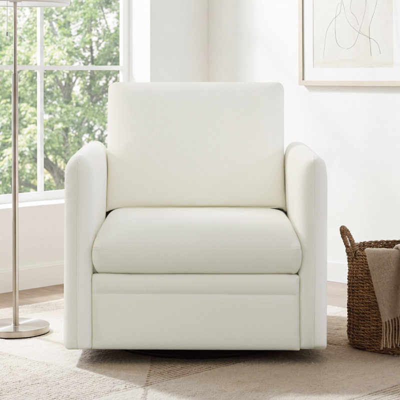 360° Swivel Accent Chair For Living Room, White