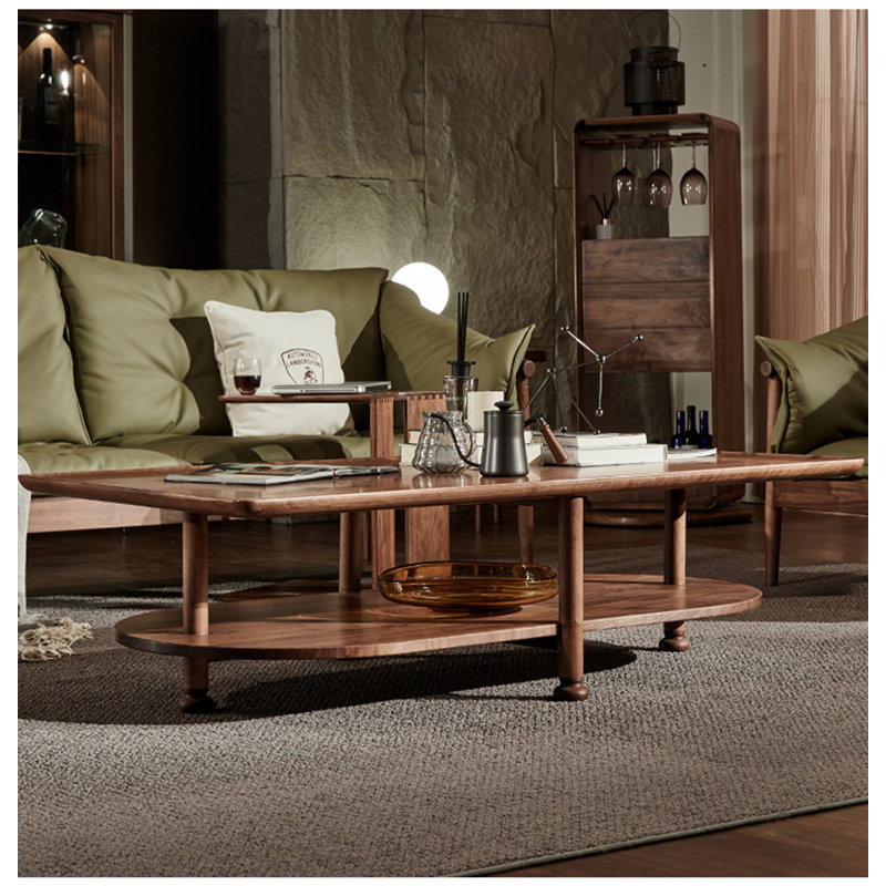 Double-walled solid wood coffee table