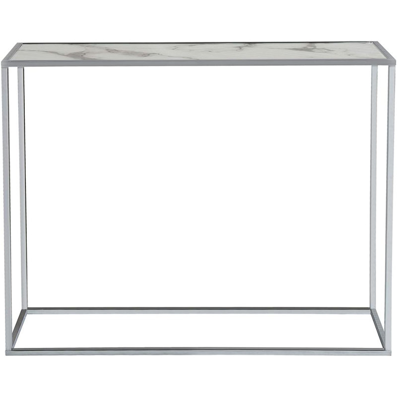 Polytric 100cm Console Table, Chrome, White