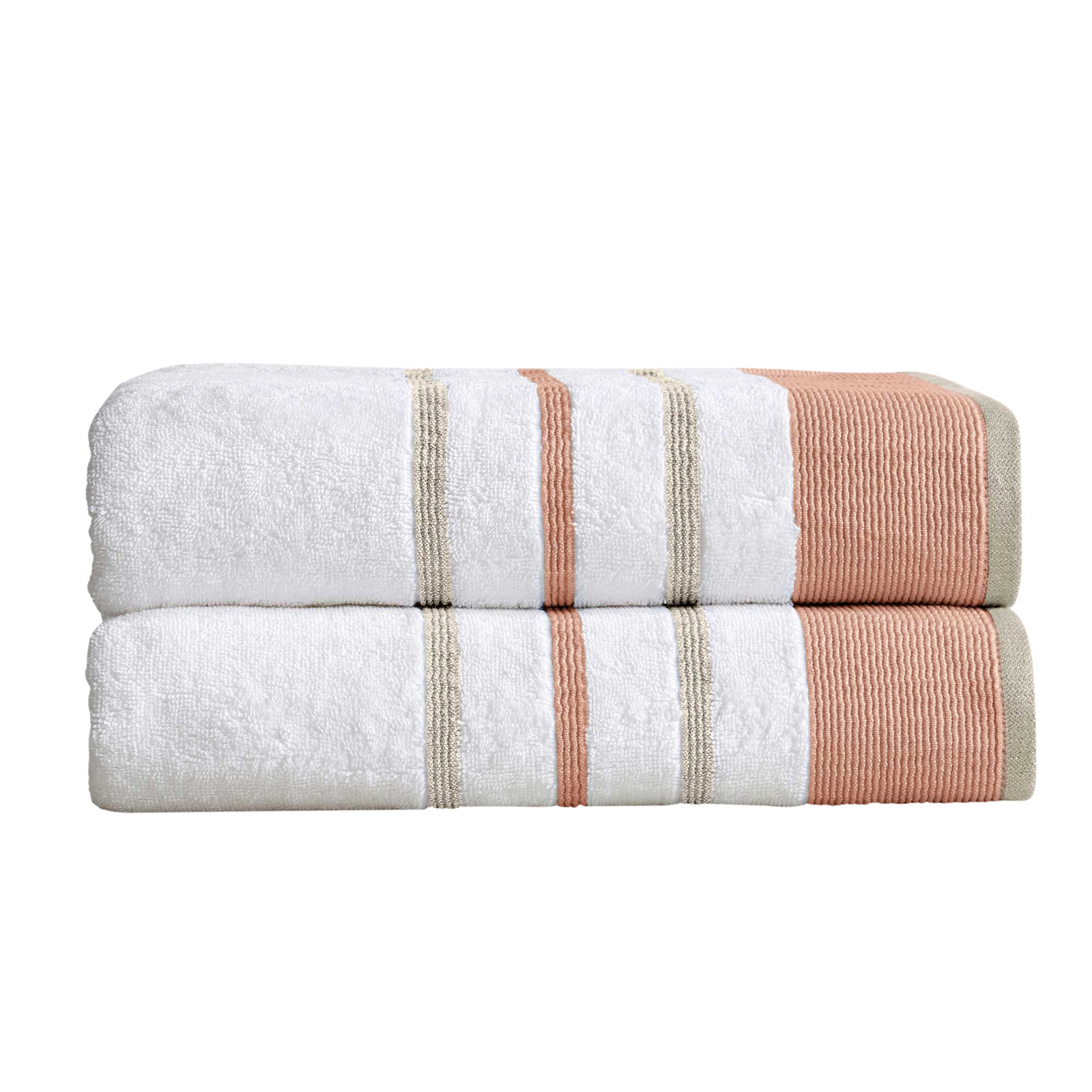 Deanthony Luxury Cotton Decorative, Dusty Rose/Cappuccino, Bath Sheets - 2 Pack