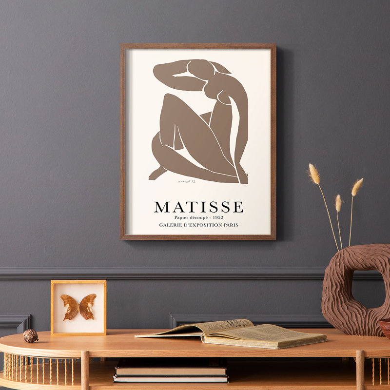 Matisse CCVI, reproduction encadrée - bois massif, Brun, H 10 po x l 8 po