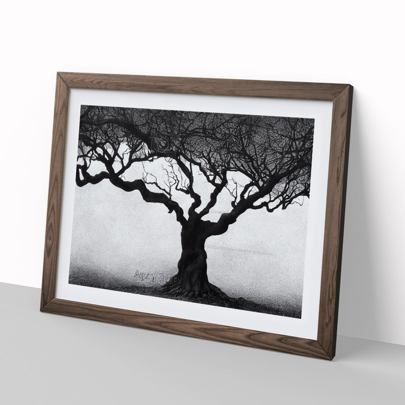 Shimmering Trees - Framed Print, 25cm H x 34cm W x 2cm D, Walnut