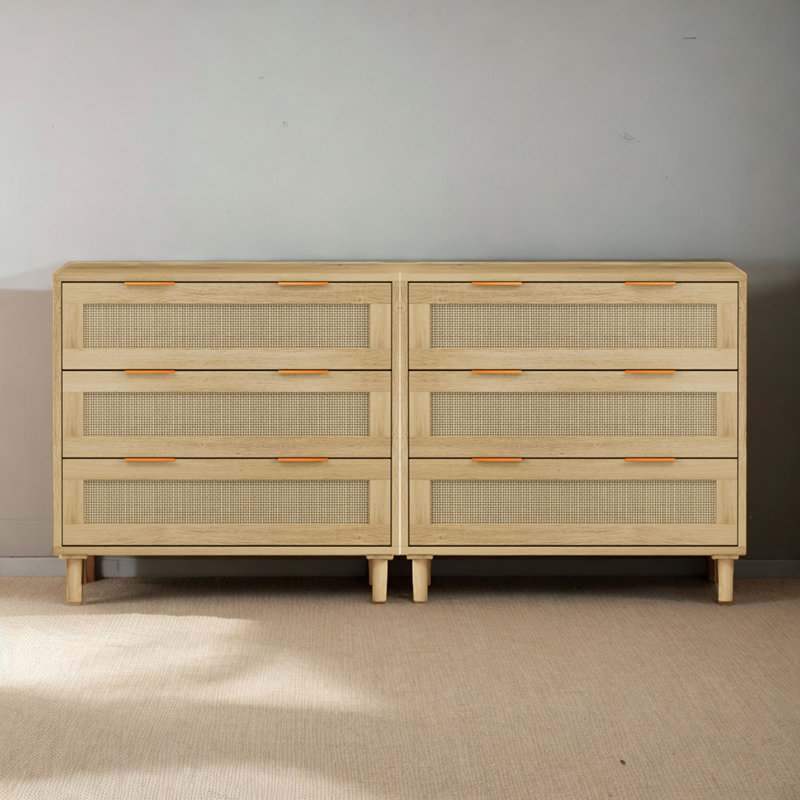 Armoire de rangement en rotin 3 tiroirs