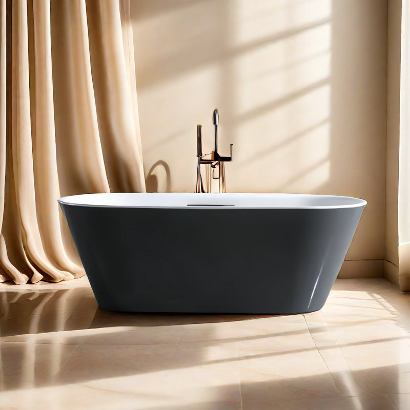 Baignoire 62,99 x 29,53, Noir / blanc
