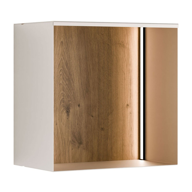 Square Metal Cube Shelf, Cashmere / Artisan with LED