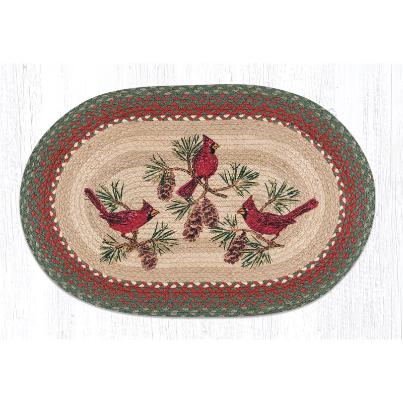  Tapis de sol en jute tressé ovale 30 po Cardinals, Ovale 1 pi 8 po x 2 pi 6 po