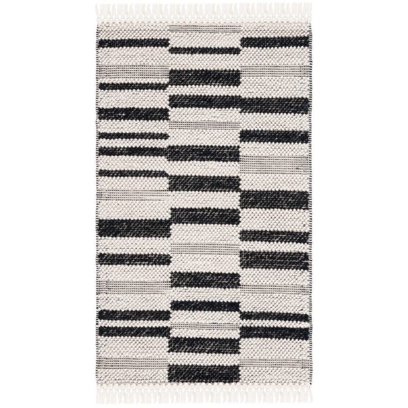 Tapis ivoire / noir Charvik, Rectangulaire 3 pi x 5 pi